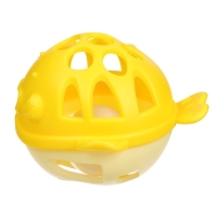 Прорезыватель силиконовый для зубов с погремушкой Крошка Я &laquo;Рыбка&raquo;, в кейсе, желтый