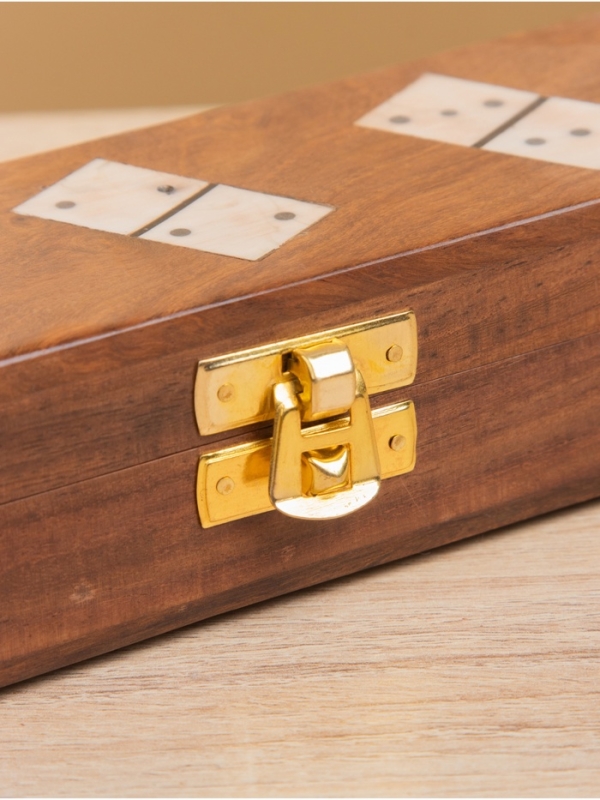 Настольная игра "Домино" 17.5х5,5х4,5 см, дерево шишам, кость