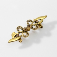 Зажим для кардигана &laquo;Бант&raquo;, цвет золотой в чернёном золоте