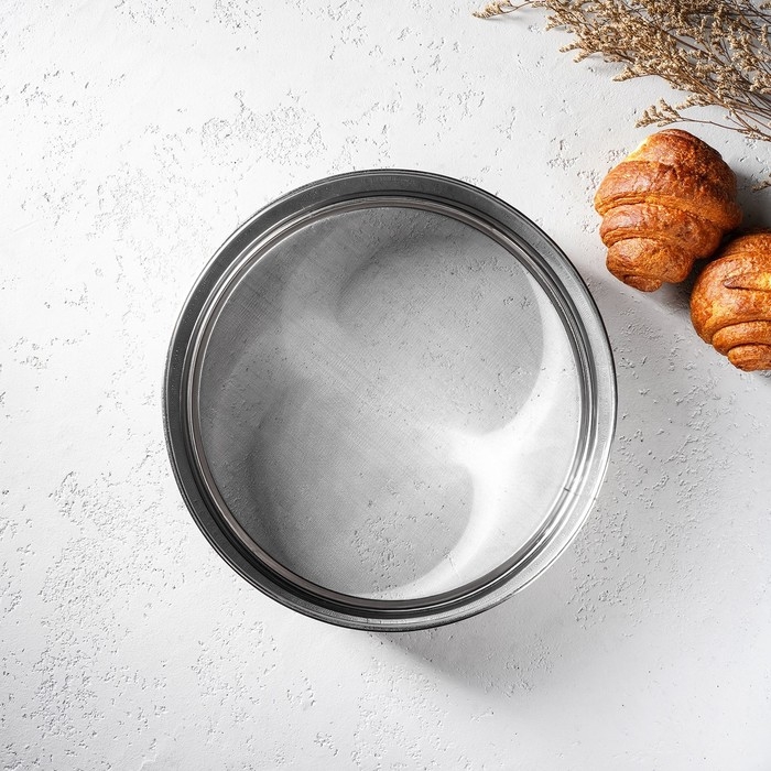 Сито для просеивания Доляна &laquo;Металлик&raquo;, d=27 см, цвет серебристый