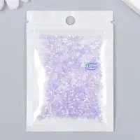 Бисер стекло 12/0 "Прозрачный. Цветная серединка. Сиреневый" 10 гр