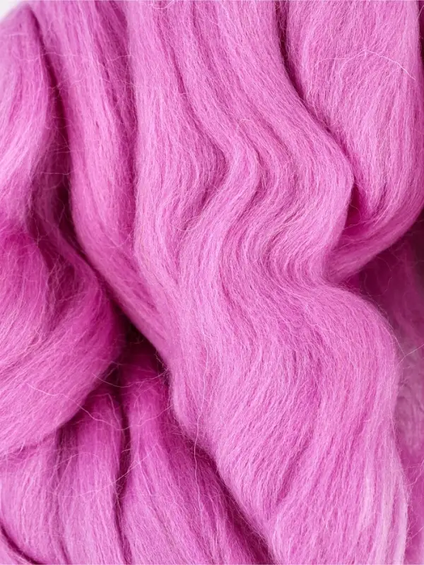 Шерсть для валяния 100% полутонкая шерсть 50 гр (058, сирень)