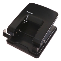 Дырокол металлический 40 листов, Berlingo, с линейкой, чёрный