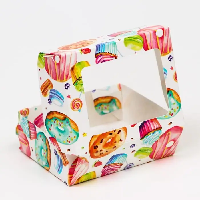 Коробка складная "Пончики", 10 х 8 х 3,5 см