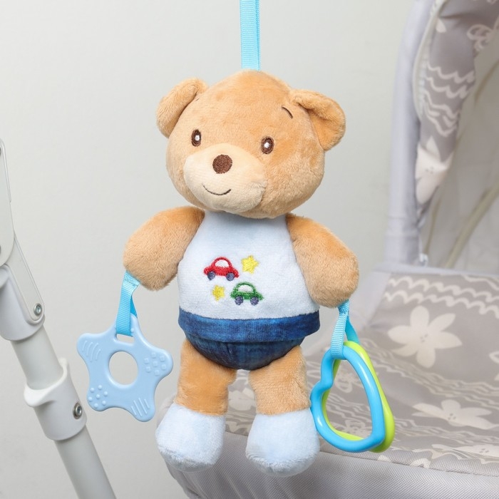 Подвеска мягкая &laquo;Мишка&raquo;, погремушка, прорезыватель, на кроватку, коляску, Mum&Baby