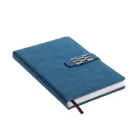 Ежедневник недатированный формат А5, с хлястиком, 112л, линия, пвх, Синий