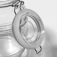 Банка стеклянная для хранения сыпучих продуктов Доляна &laquo;Уют&raquo;, 2,1 л, 12&times;19 см, с бугельным замком