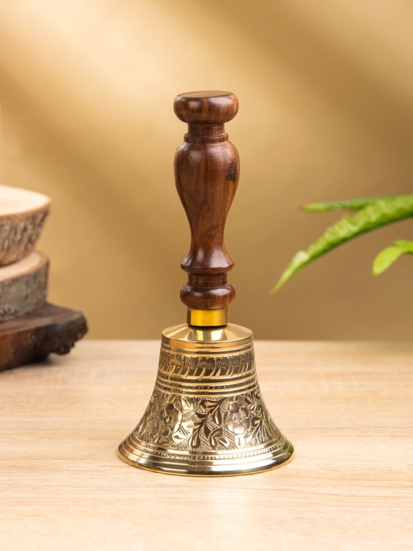 Колокольчик "Цветочные узоры" латунь, шишам 8х8х16,5 см