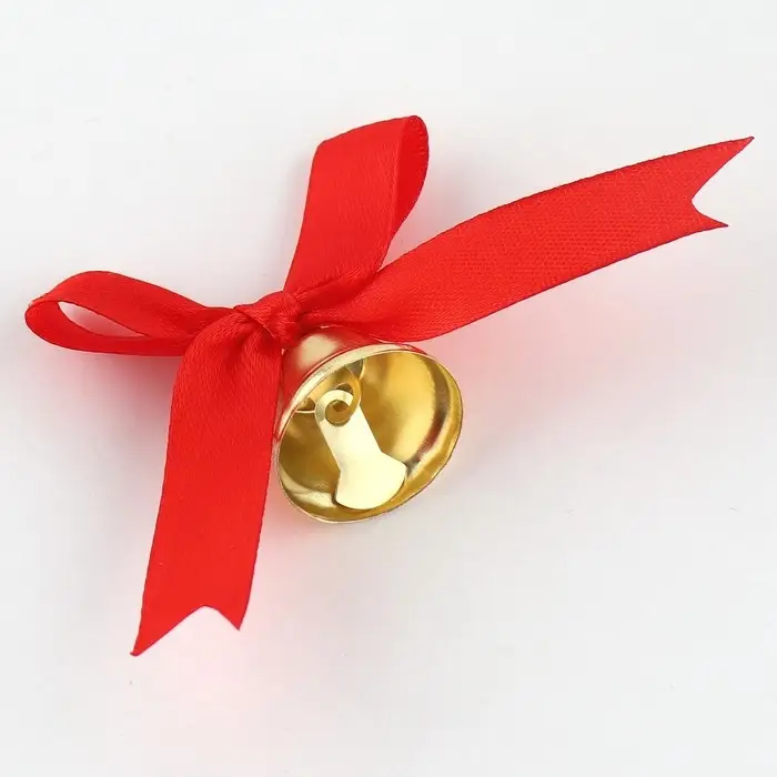 Колокольчик на булавке с бантом на выпускной, красный, d = 2,6 см