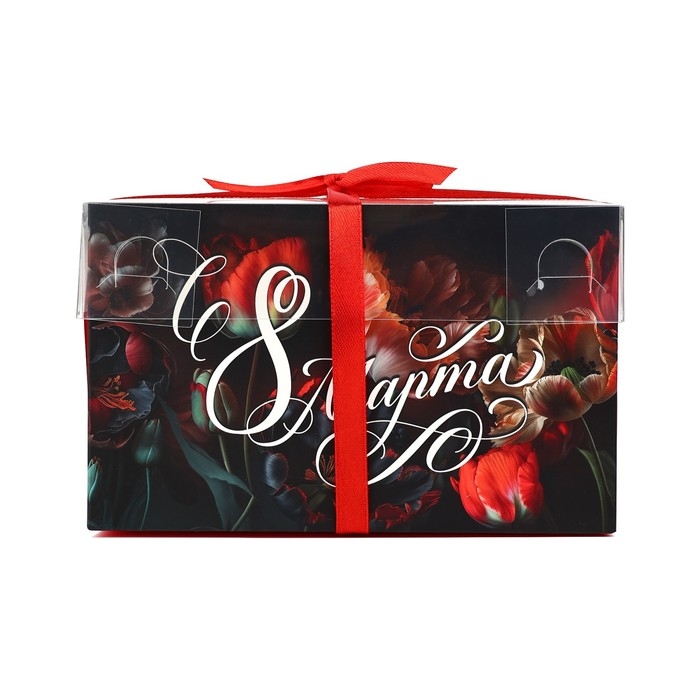 Коробка для капкейка &laquo;8 марта&raquo;, 16 х 8 х 10 см