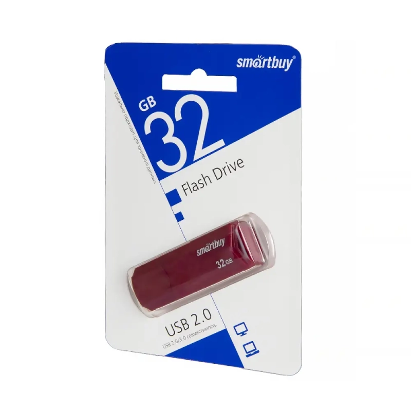 USB накопитель 32 GB Smart Buy CLUE Burgundy