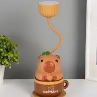 Ночник "Капибара в чашке" 8хLED 3Вт 5V USB АКБ 2 режима 9,5х9,5х28,5 см