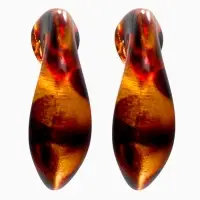 Набор серьги "Леопард" сердце, цветной в золоте