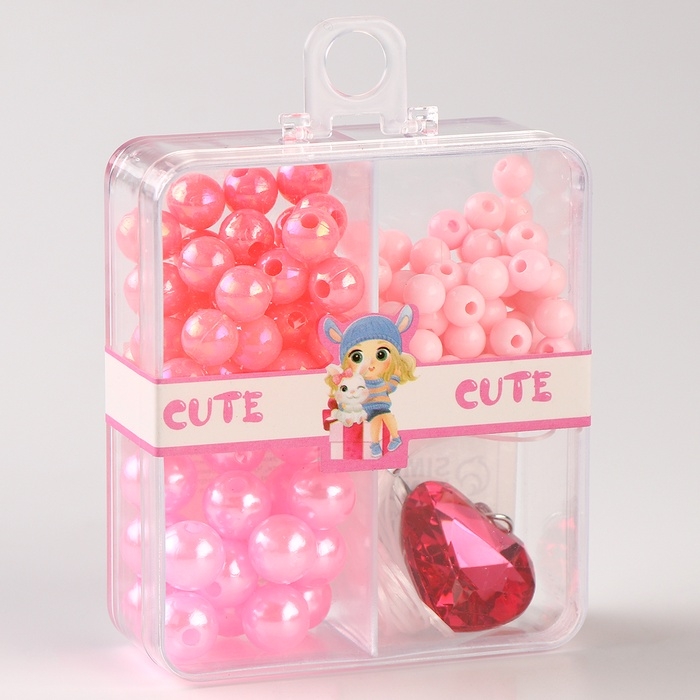 Набор для творчества &laquo;Украшение из бусин&raquo;, цвет розовый