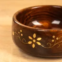 Чаша "Стебель" 12х12х5 см, дерево шишам