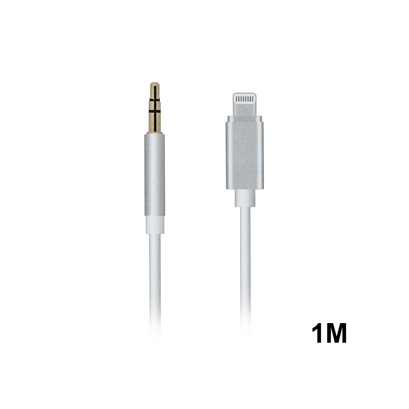 Кабель AUX iPhone - 3.5mm. TPE  белый 1M ( 500шт/кор )