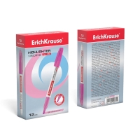Маркер текстовыделитель 0.6-4.0 мм ErichKrause V-15 розовый, флуоресцентные чернила на водной основе