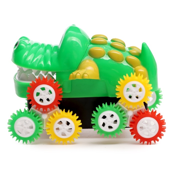 Машинка-перевёртыш &laquo;Крокодил&raquo;, работает от батареек, цвет зеленый