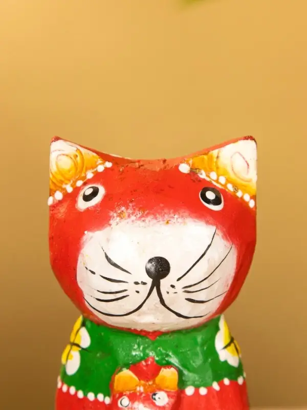 Сувенир интерьерный "Котики" 5х5х8 см, дерево, цв. красный