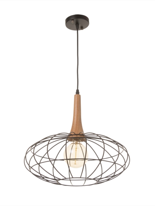 Светильник "Чикаго" 1х40Вт Е27 черный/коричневый 39х39х35(135)см