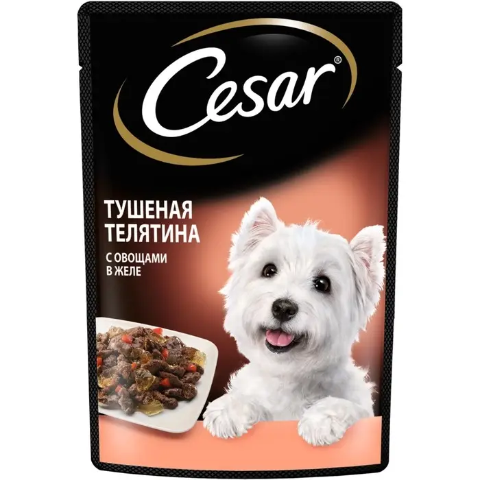 Влажный корм Cesar для собак, телятина/овощи, пауч,  85 г