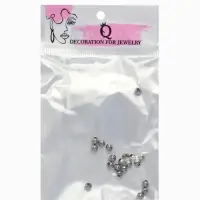 Кримп (зажимная бусина), 4 мм (набор 20 шт.), цвет серебро