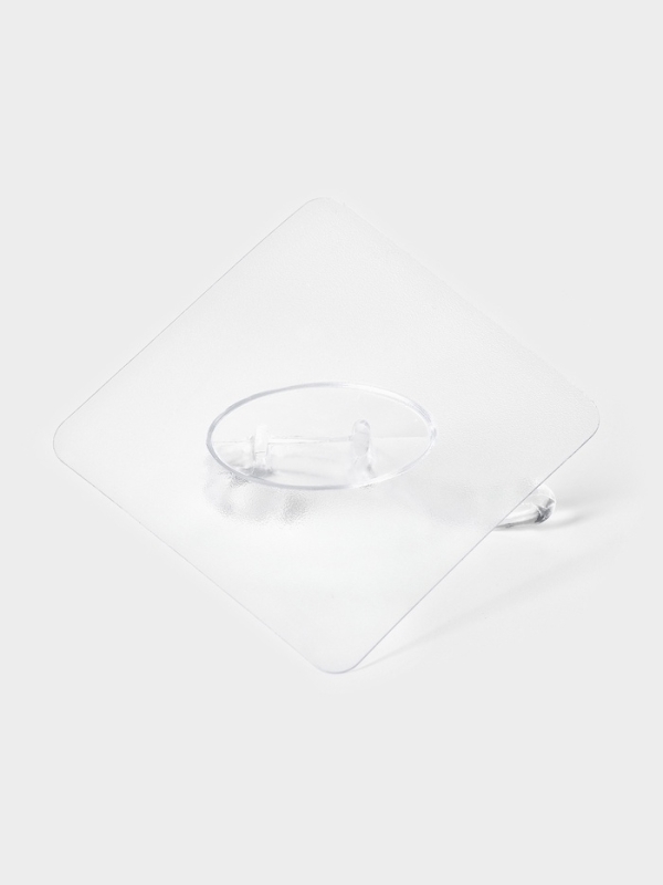 Крючки самоклеящиеся настенные прозрачные, с двойным крюком, 5,6х5,6 см, 10 шт