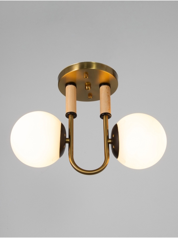 Люстра "Донна" 2х40Вт Е27 черный/латунь 37х15х25см