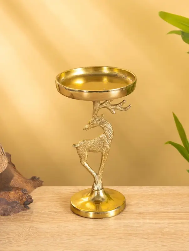 Подсвечник "Зимняя сказка" 10х10х17,5 см, алюминий, золотой