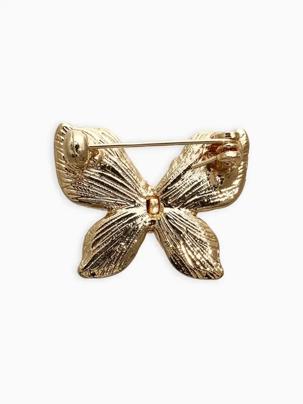 Брошь &laquo;Бабочка&raquo;, маленькая, чёрная в золоте