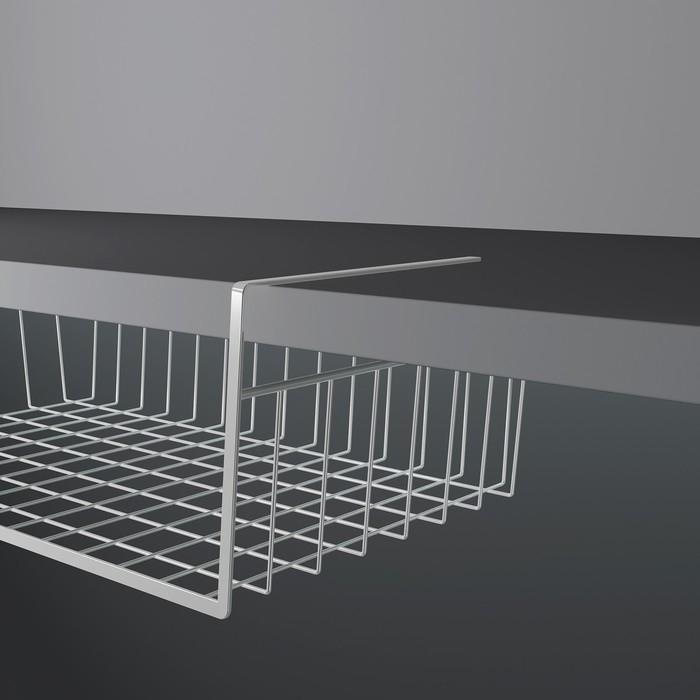 Корзина сетчатая навесная на полку Доляна, 35&times;23&times;12 см, цвет белый