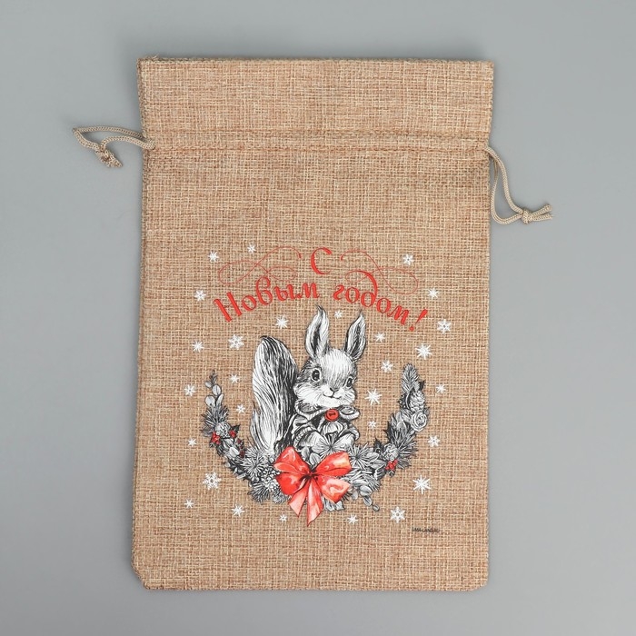 Мешок с термонаклейкой &laquo;Белочка&raquo;, 16 х 24 см +/- 1.5 см, Новый год