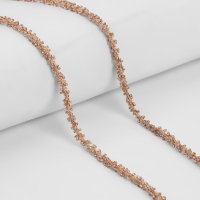 Тесьма декоративная с бисером, 6 мм, 2,7 &plusmn; 0,5 м, цвет светло-кофейный