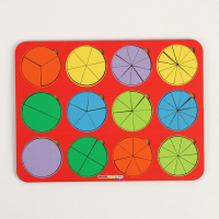 Рамка - вкладыш &laquo;Круги&raquo;, дроби, 12 шт., 1 уровень, МИКС