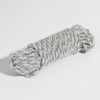 Шнур витой, d = 5 мм, 9 &plusmn; 1 м, цвет серебряный