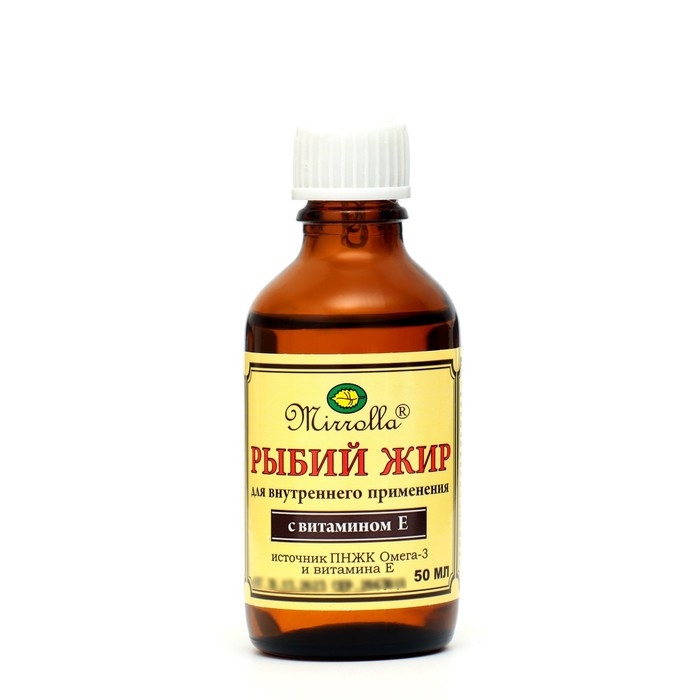&laquo;Мирролла&raquo; рыбий жир с витамином Е, 50 мл.