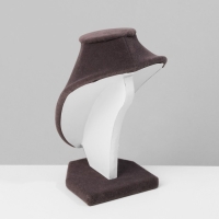 Бюст для украшений, 10&times;7,5&times;15 см, h=15 см, флок, цвет серый графит