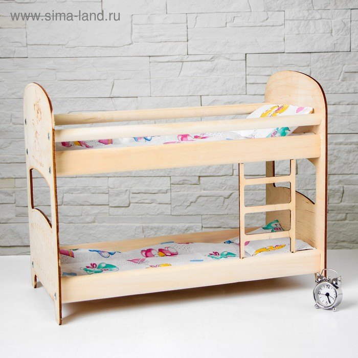 Кроватка классическая №3 &laquo;2-х ярусная&raquo;, с постельным бельём