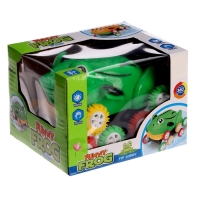 Машинка-перевёртыш &laquo;Лягушка&raquo;, работает от батареек, цвет зеленый