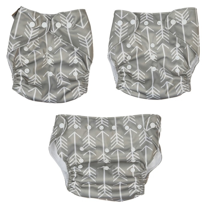 Многоразовый подгузник &laquo;Стрелы&raquo;, 3-15 кг, цвет серый, Крошка Я