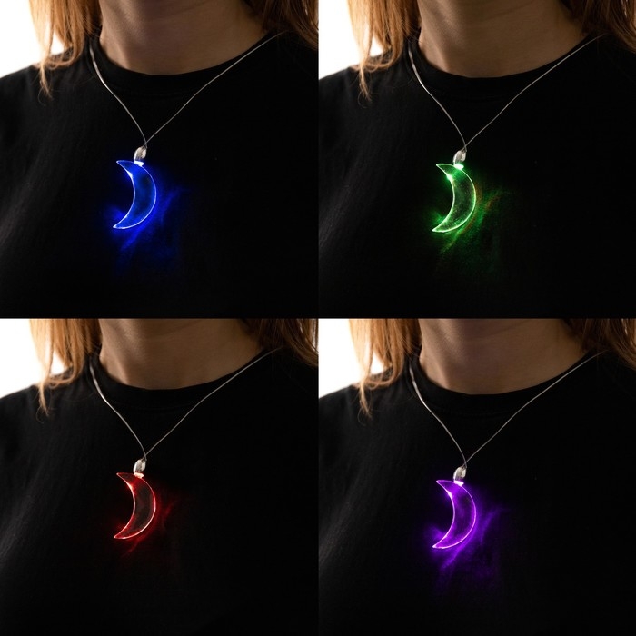 Светодиодный кулон &laquo;Полумесяц&raquo; 60 см, батарейки, свечение мульти (RGB)