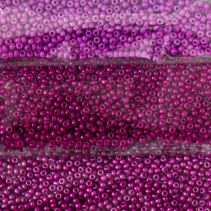 Бисер круглый 12/0 "Пурпурная дымка" 6 цветов х 10 гр 20х8 см