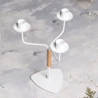 Подсвечник металл на 3 свечи "Шандал", 26,2х20,5 см, белый