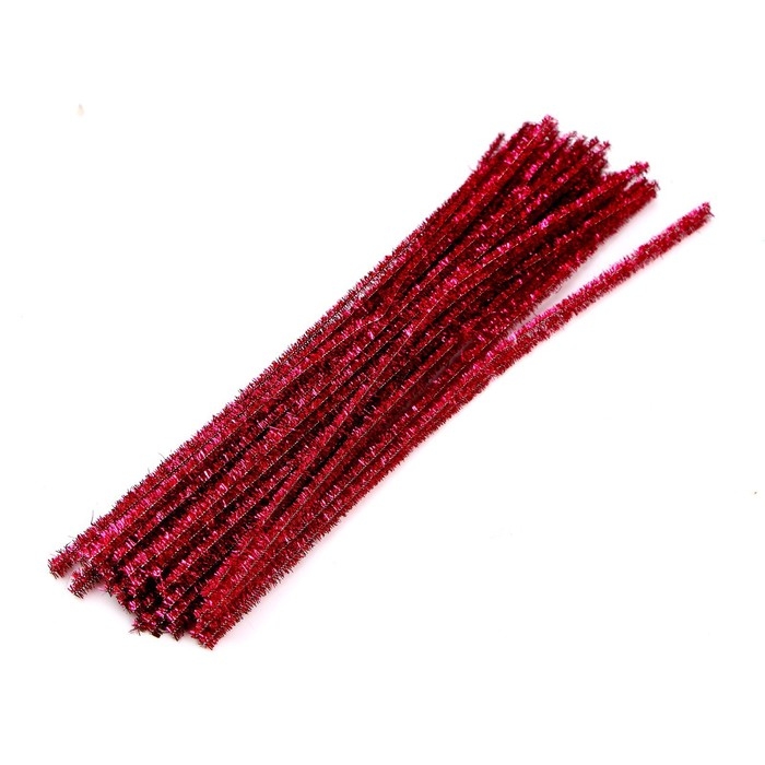 Проволока с ворсом для поделок &laquo;Блеск&raquo;, набор 50 шт., размер 1 шт. 30 &times; 0,6 см, цвет розовый