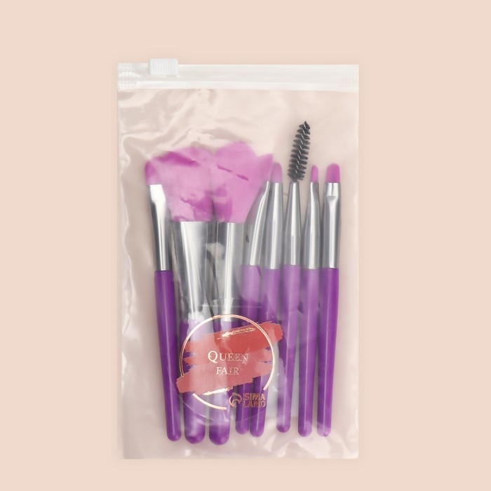 Набор кистей для макияжа &laquo;Bright&raquo;, 8 предметов, чехол, цвет МИКС