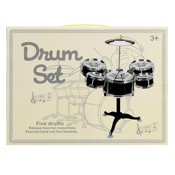Барабанная установка &laquo;Хард-рок&raquo;, 5 барабанов, 1 тарелка, цвет чёрный