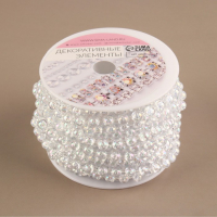 Бусы на нитях, с голографией, круглые, 6 мм, 9 &plusmn; 1 м, цвет прозрачный