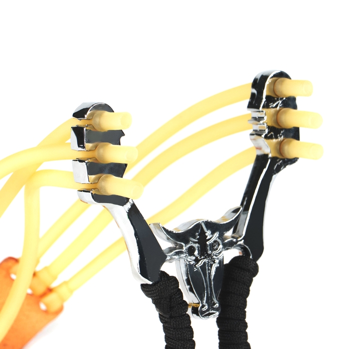 Рогатка металлическая "Бык" в текстильной оплётке