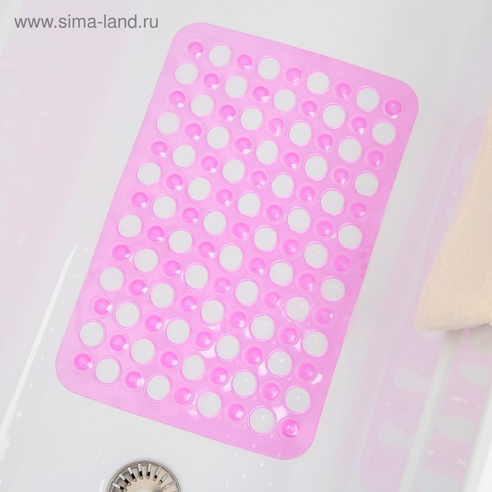 Коврик противоскользящий в ванну на присосках Доляна &laquo;Попурри&raquo;, 31&times;48 см, цвет МИКС