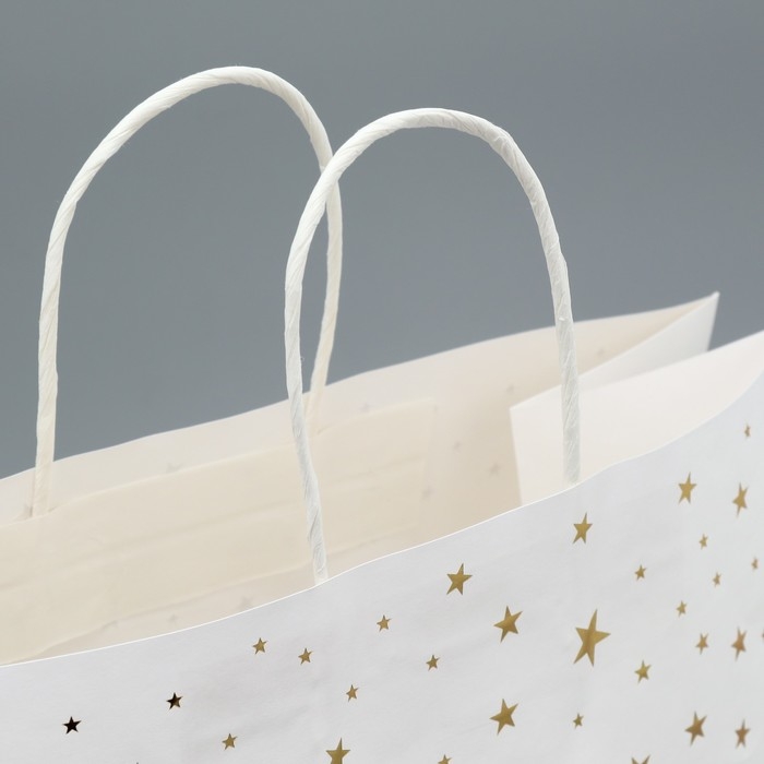 Пакет подарочный крафтовый, упаковка, &laquo;С днём рождения&raquo;, 32 х 28 х 15 см